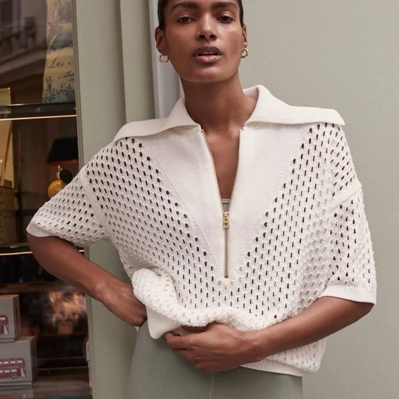 Varley Sweaters - Varley boxy knit polo